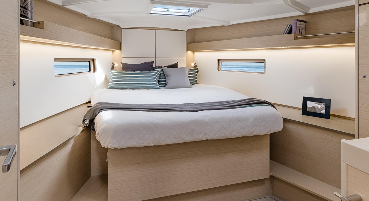 Aft cabin with double berth and reading lights